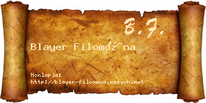 Blayer Filoména névjegykártya